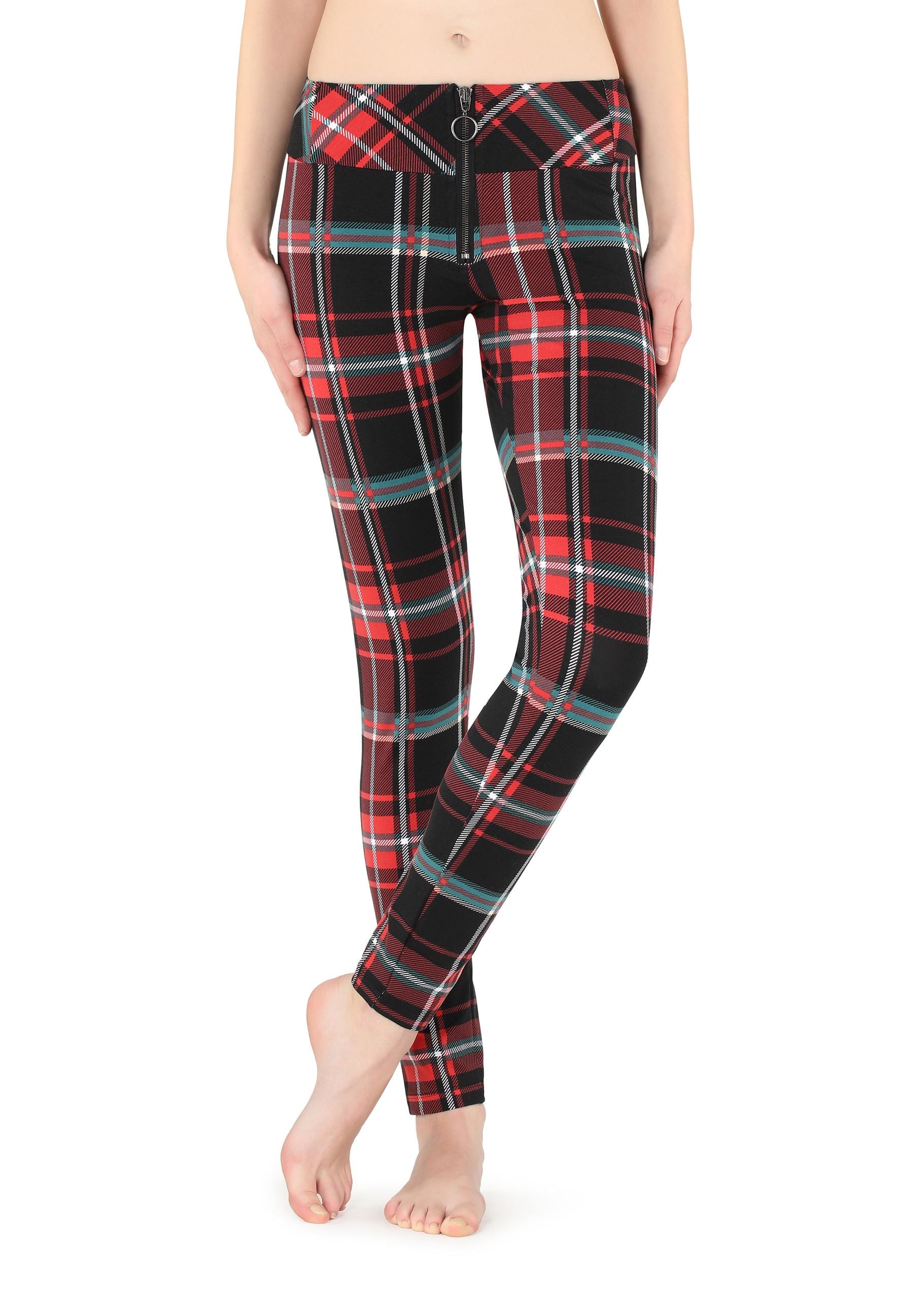 legging algodão com estampa quadriculada - roxo