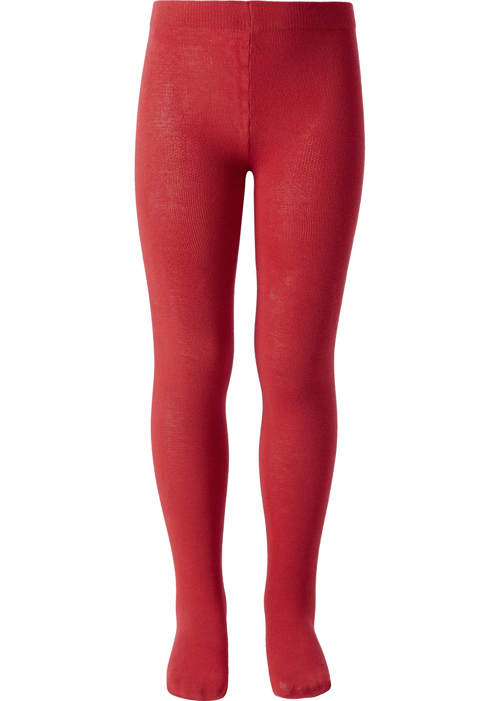 meia-calça opaca em algodão infantil - vermelho