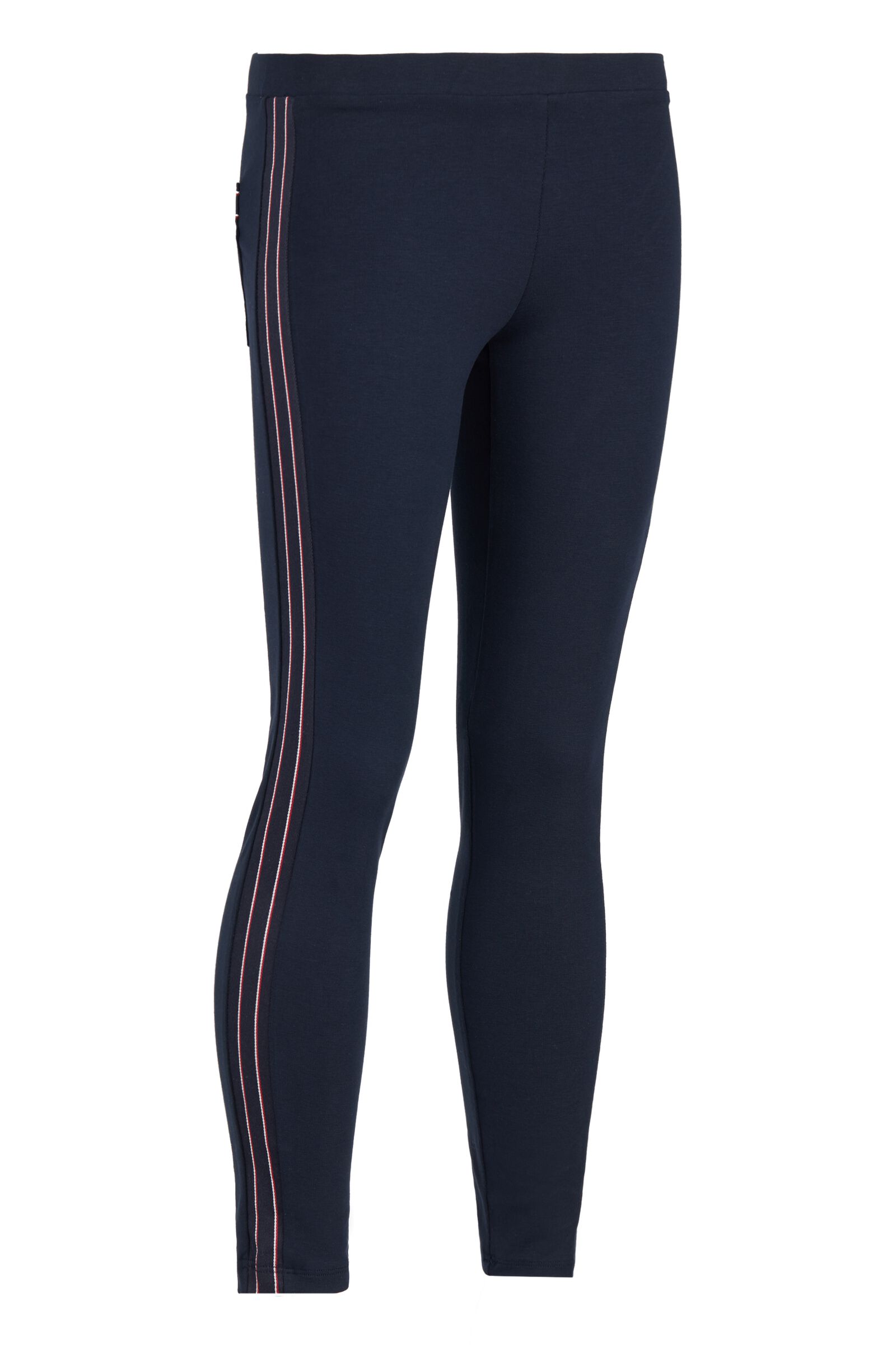 legging em algodão e listras menina - azul