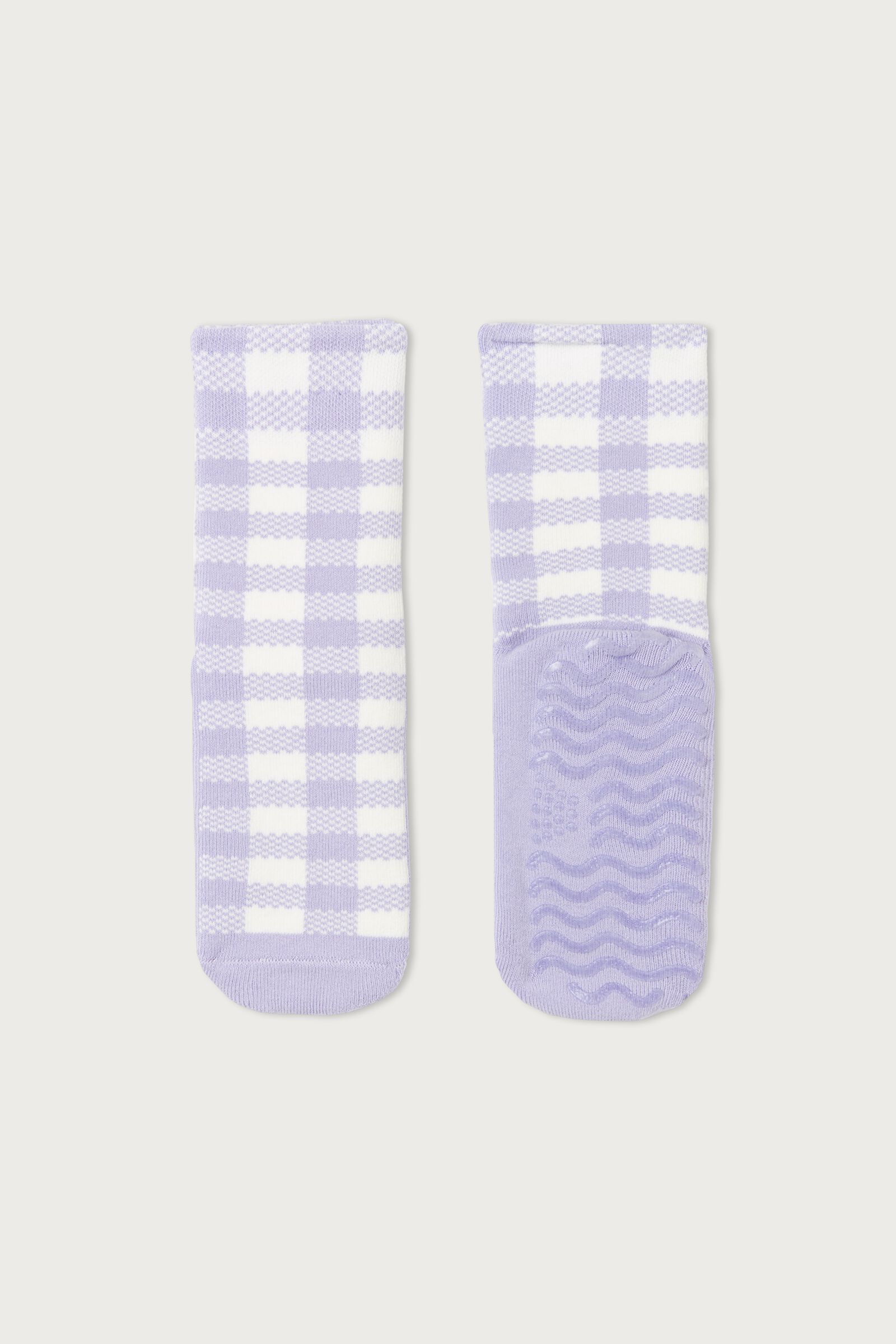 meia antiderrapante curta infantil - roxo