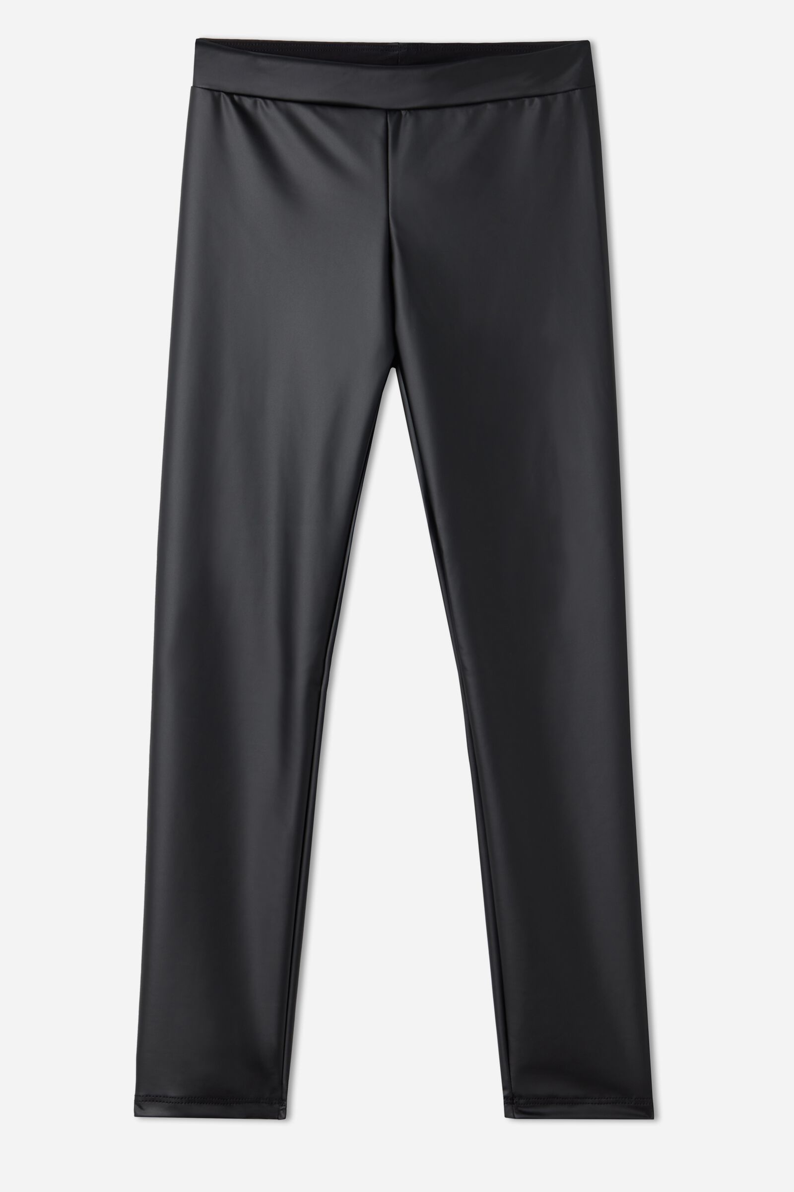 legging efeito couro infantil - preto