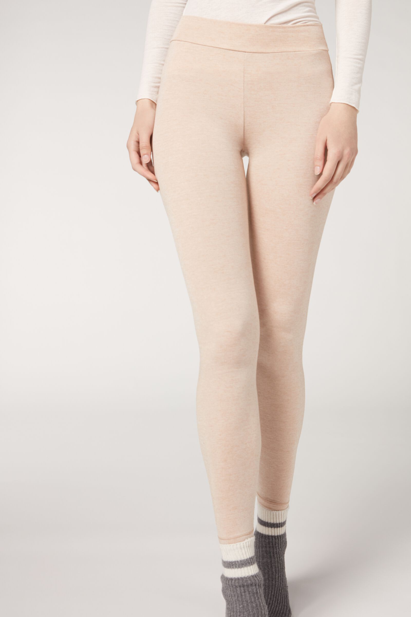 legging com cashmere - bege