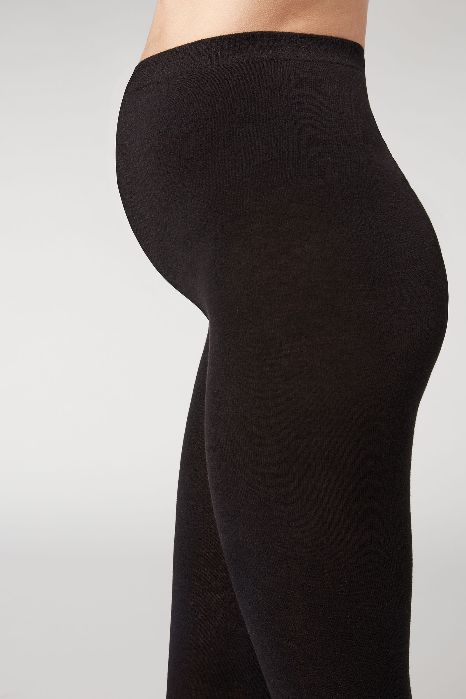 meia calça maternidade com cashmere - preto