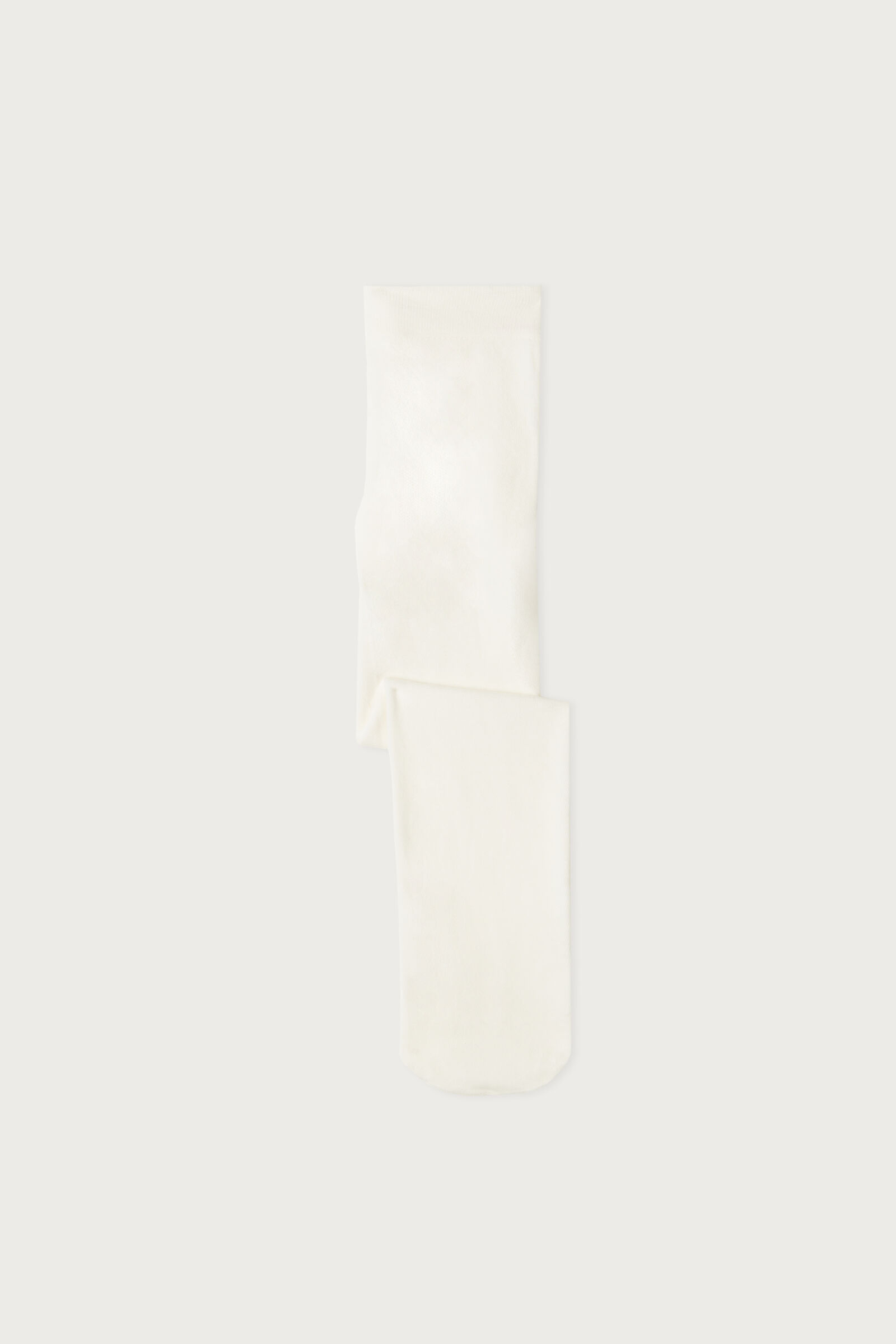 meia calça em algodão eco para menina - off-white