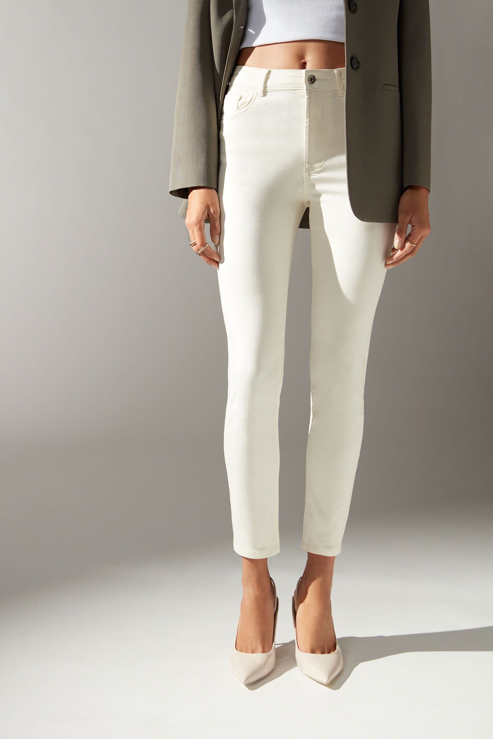 jeans push-up skinny soft touch - branco