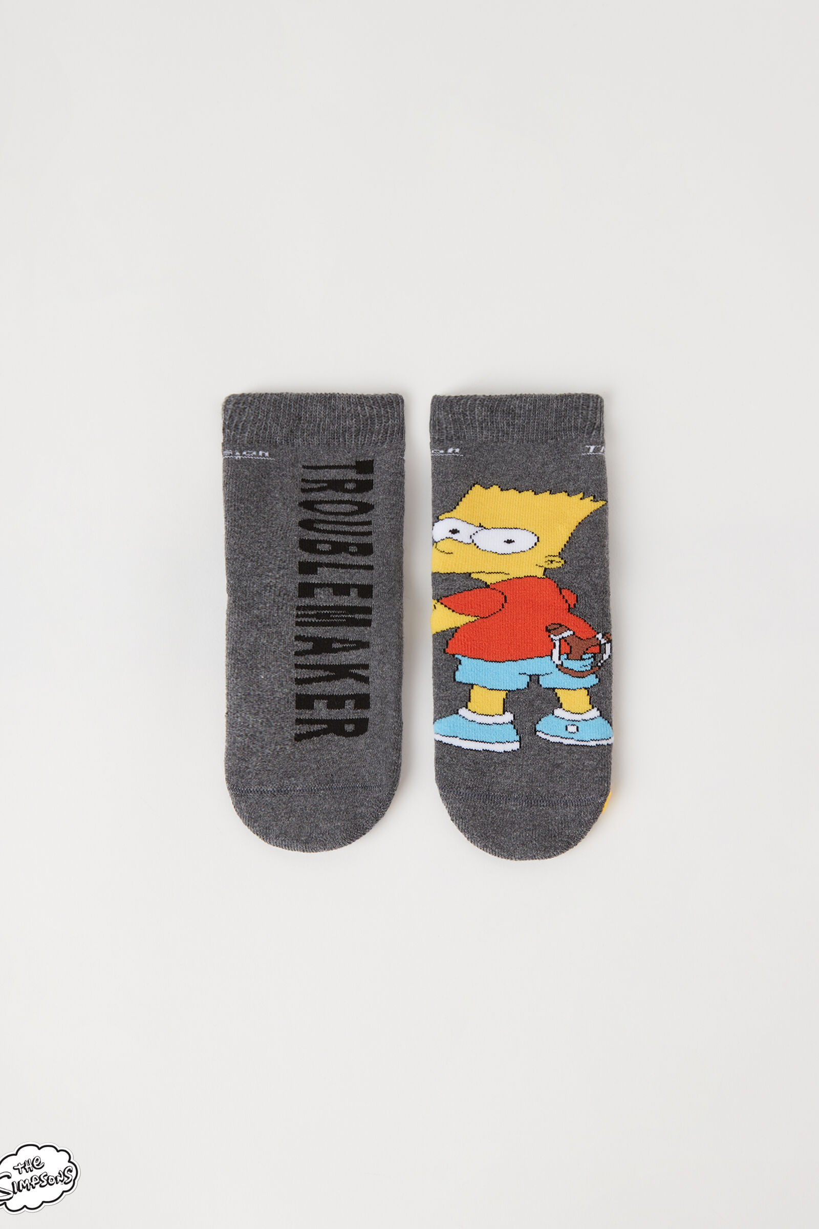 meia antiderrapante the simpsons para criança - cinza