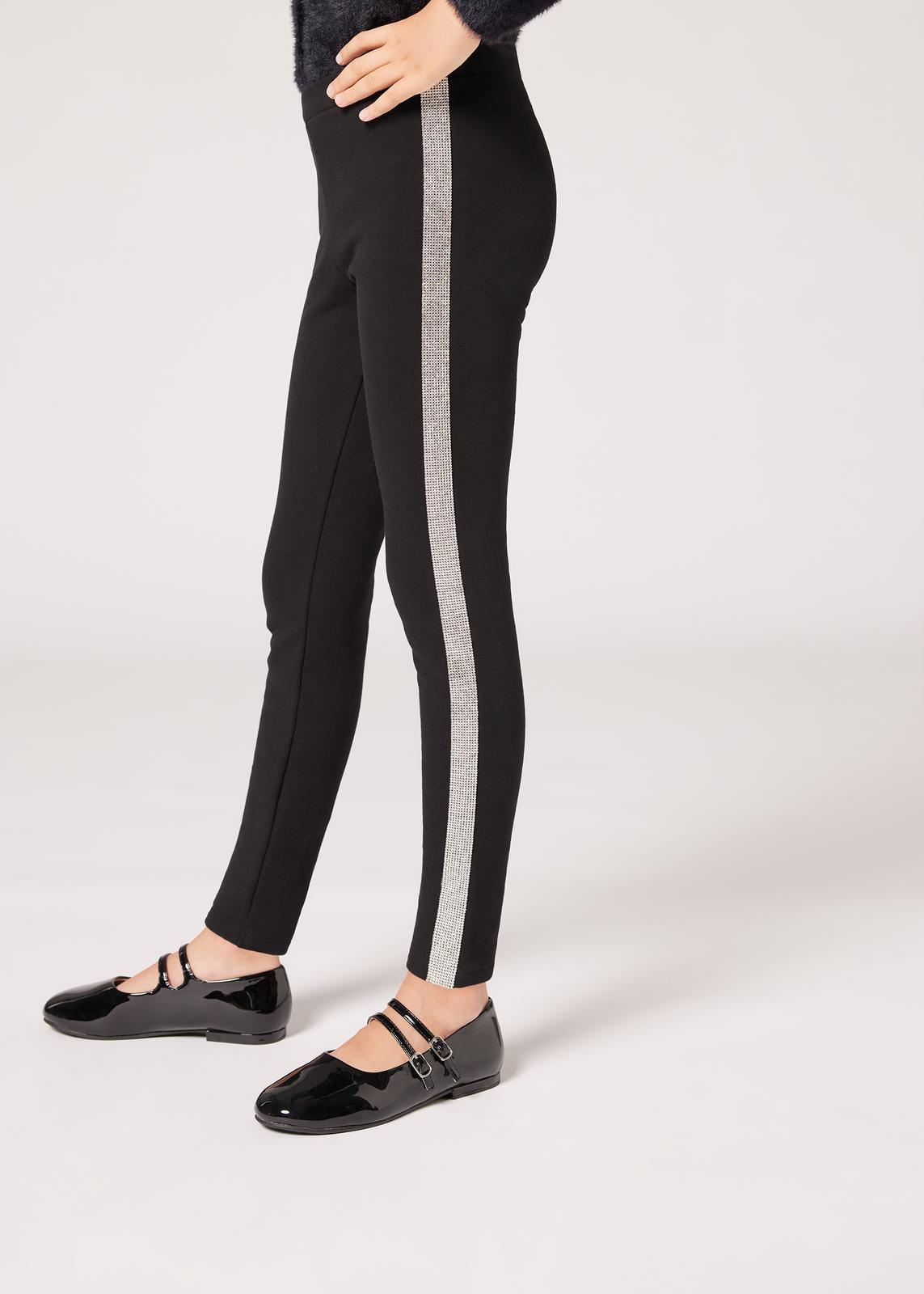 legging em algodão térmico infantil - preto