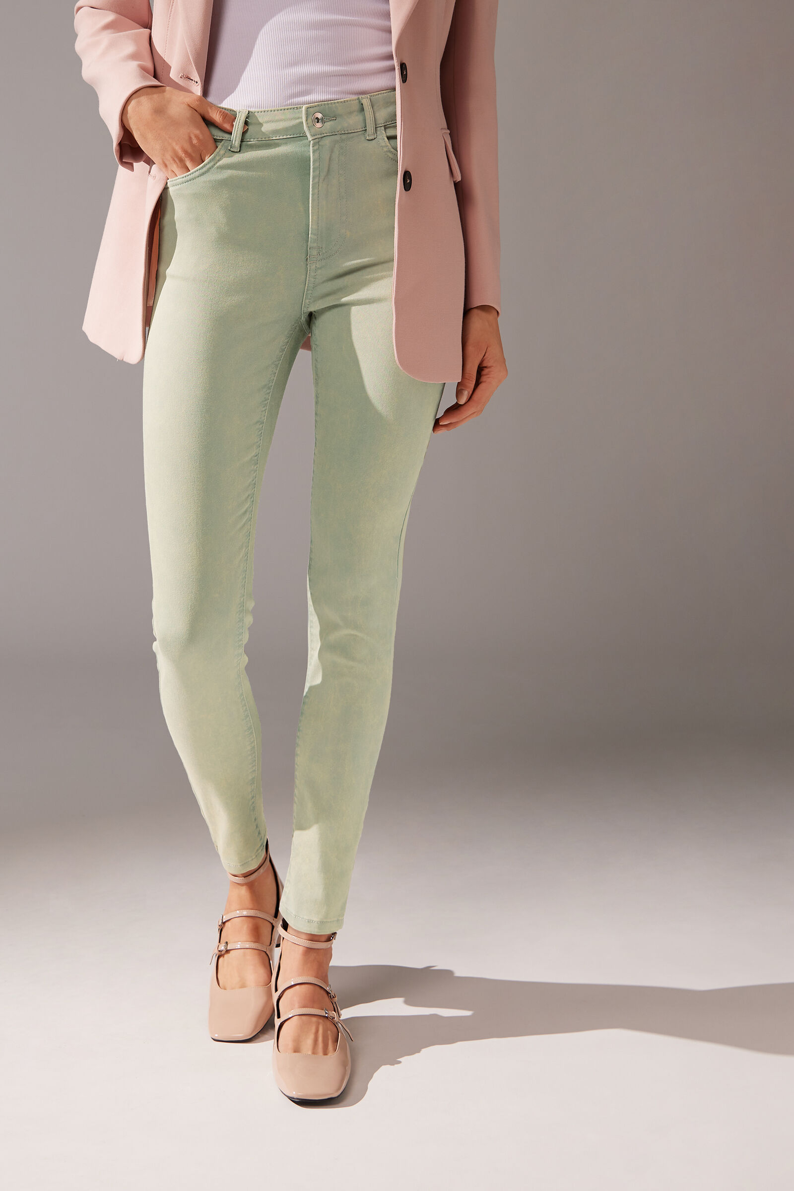 jeans push-up skinny soft touch - verde