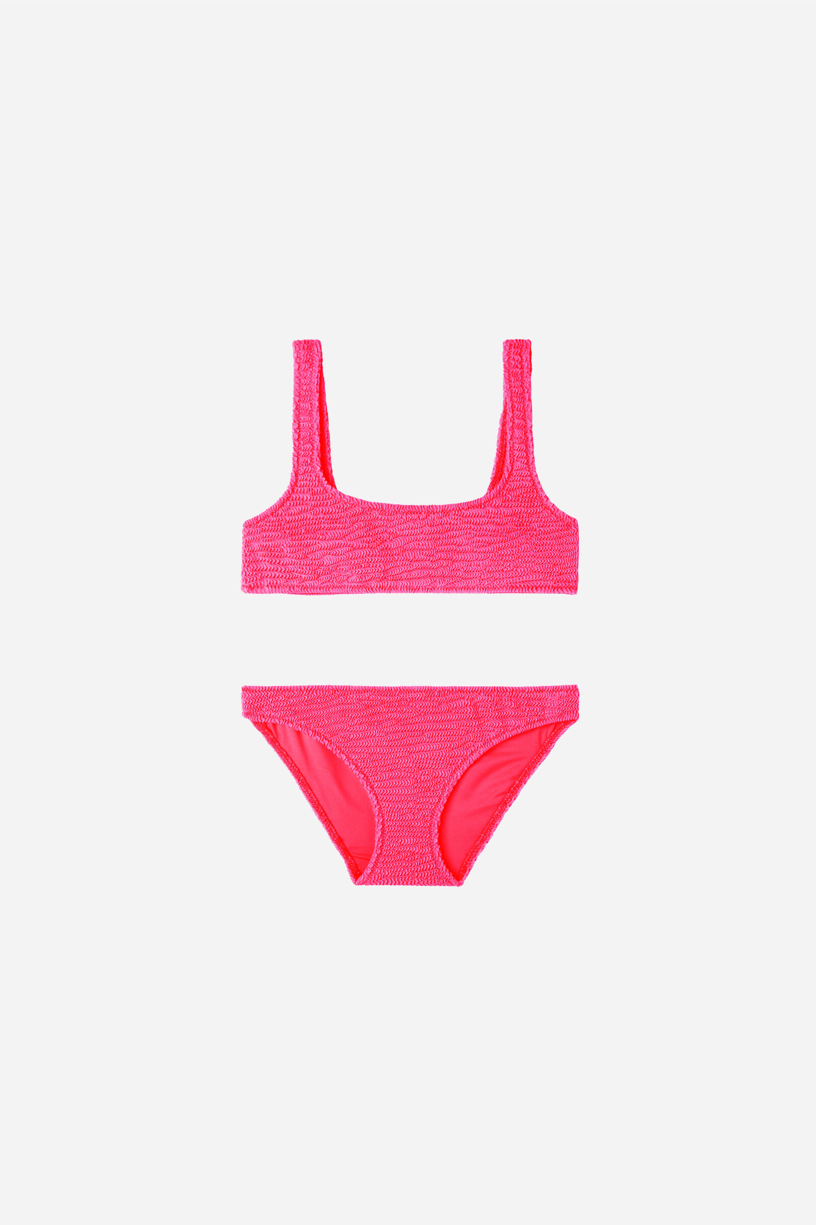 biquíni infantil crinkle waves - rosa