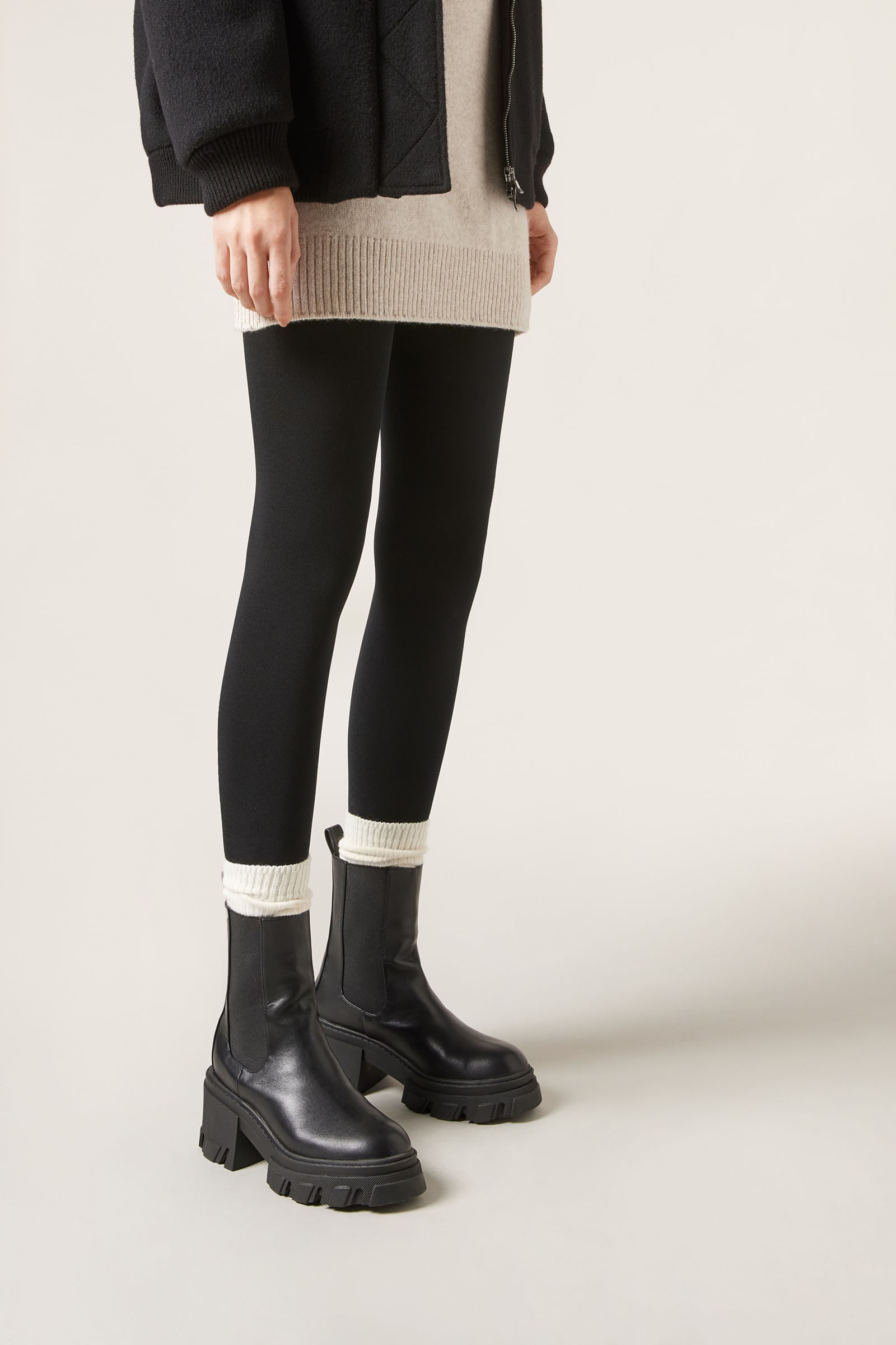 meia-calça térmica ultra opaca - preto