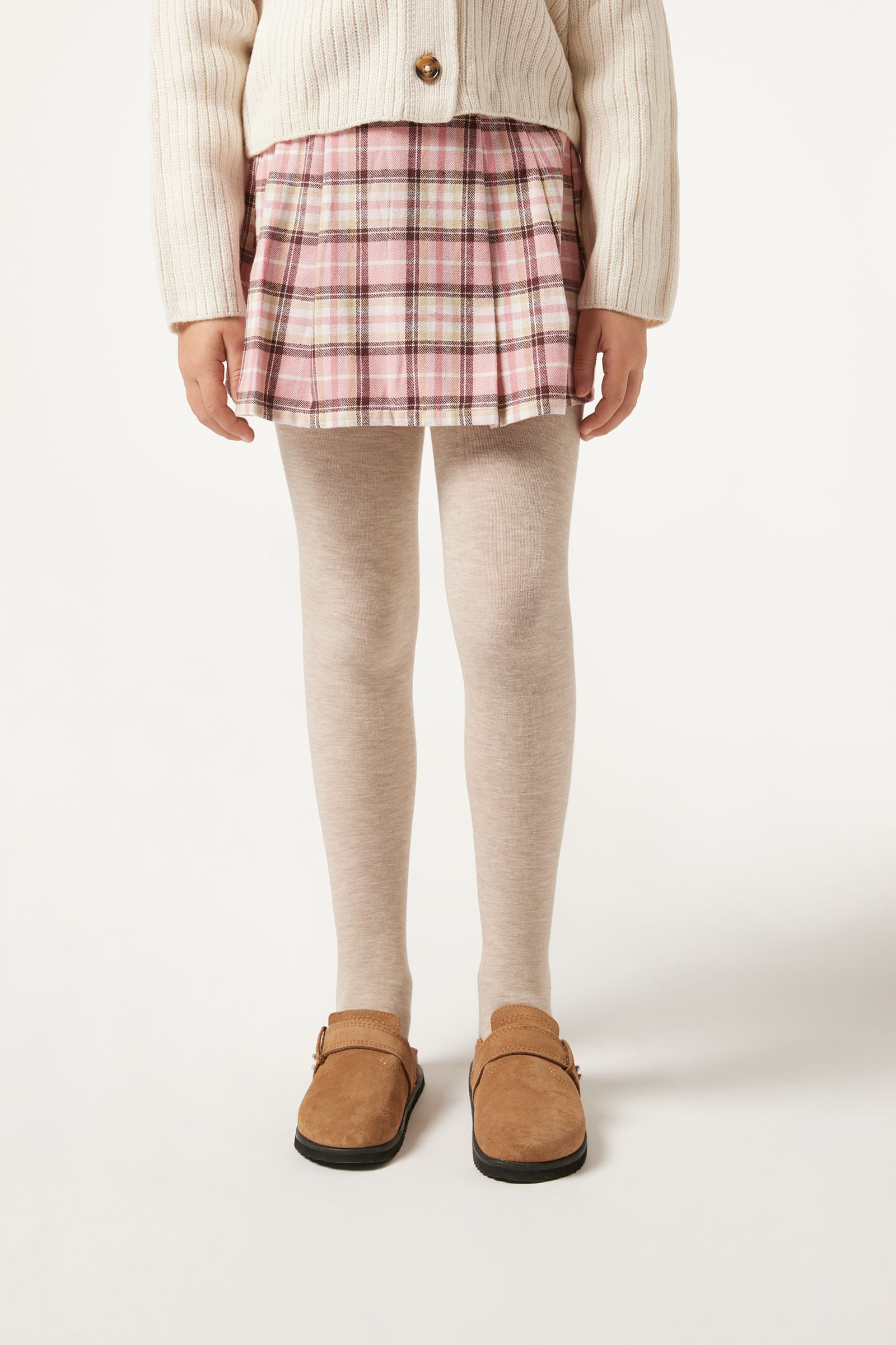 meia-calça ultra opaca com cashmere infantil - off-white