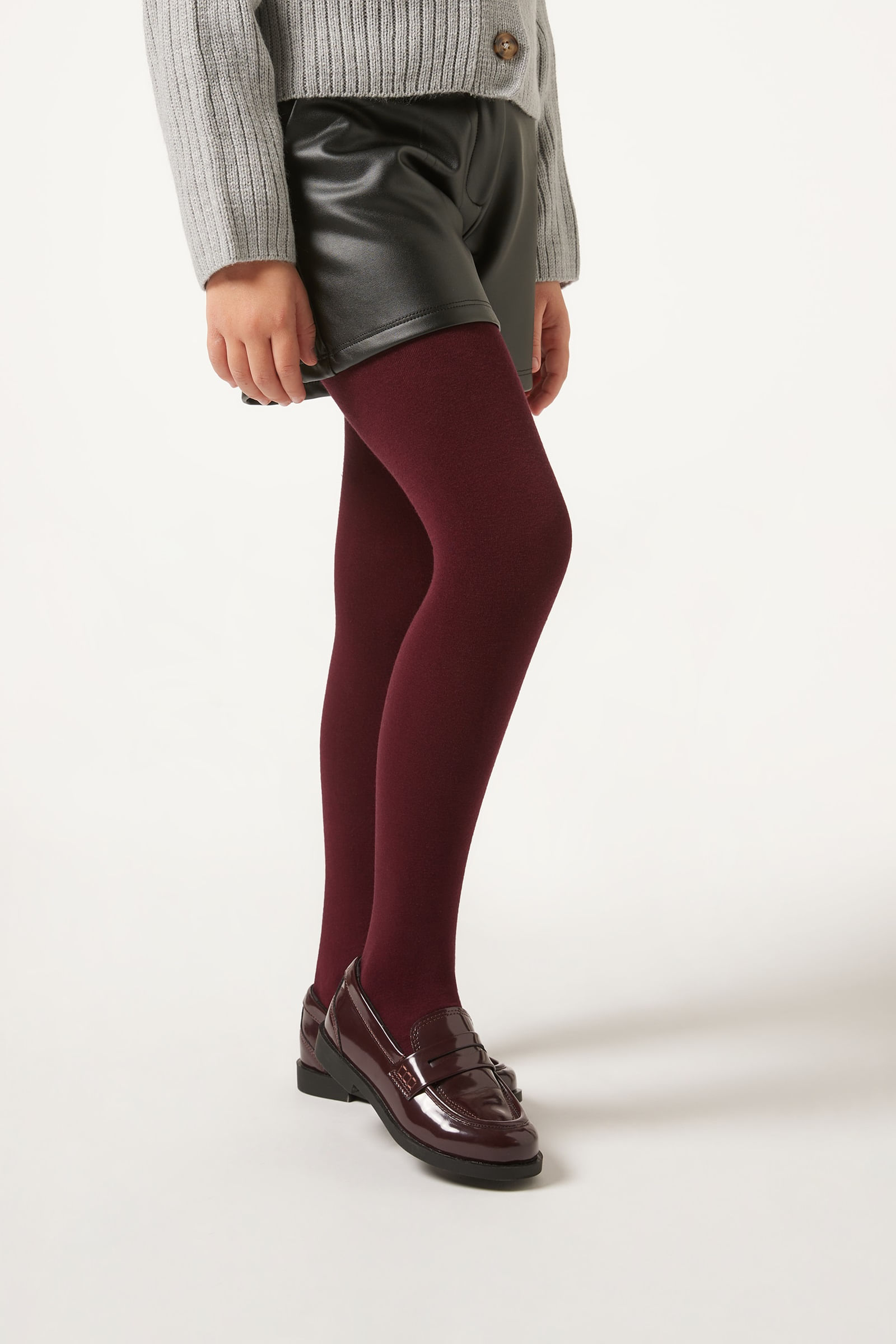 meia-calça ultra opaca com cashmere infantil - vermelho
