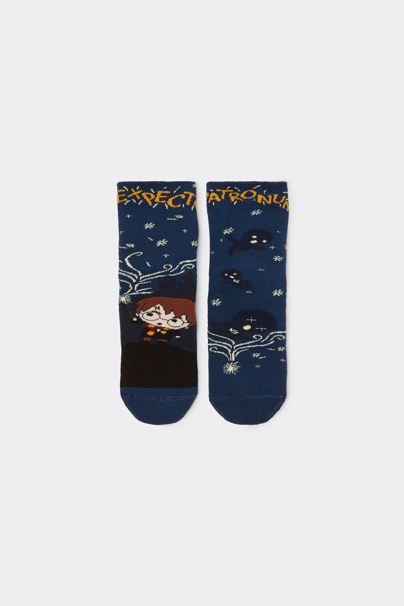 meia antiderrapante harry potter infantil - azul