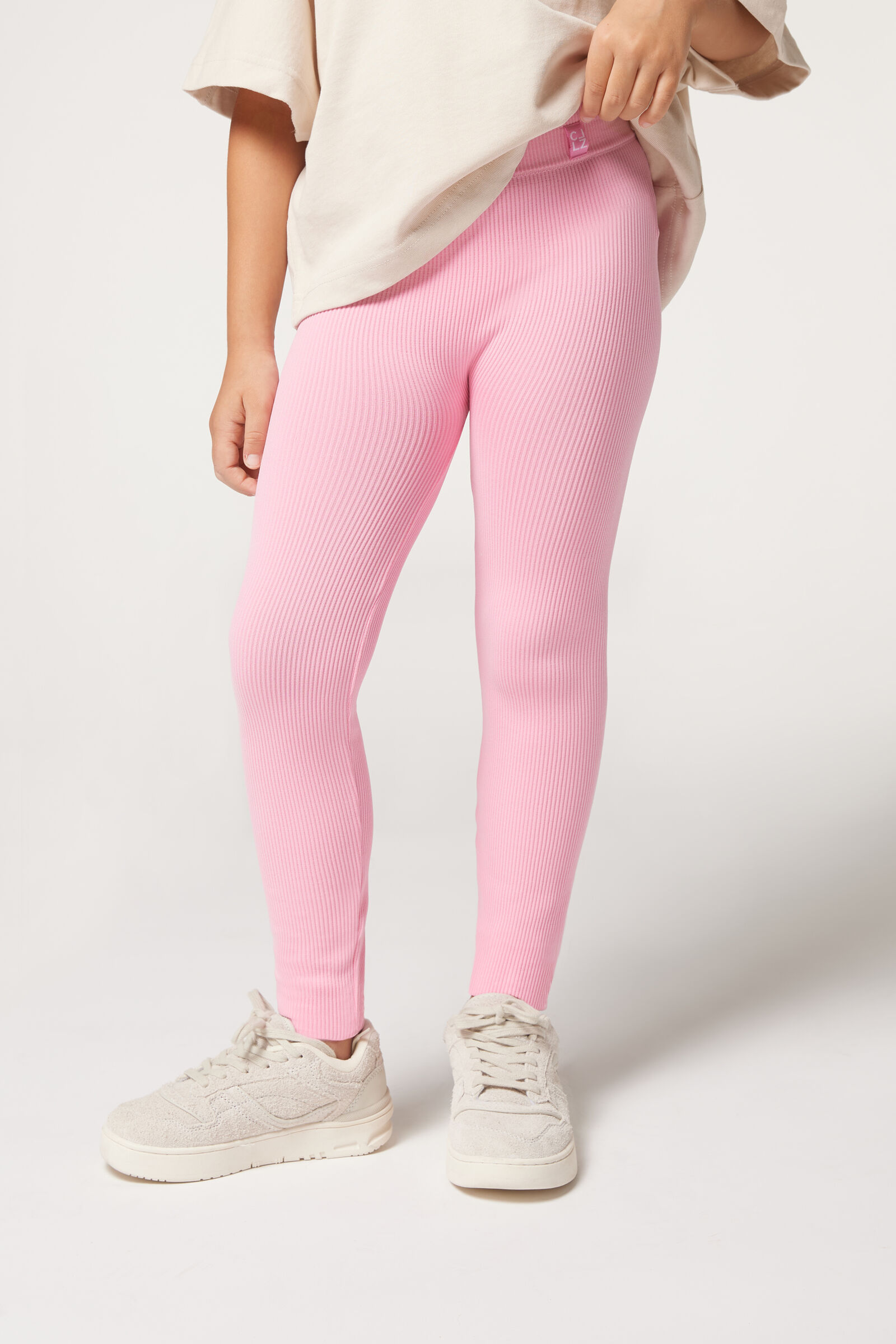 legging canelada infantil - rosa