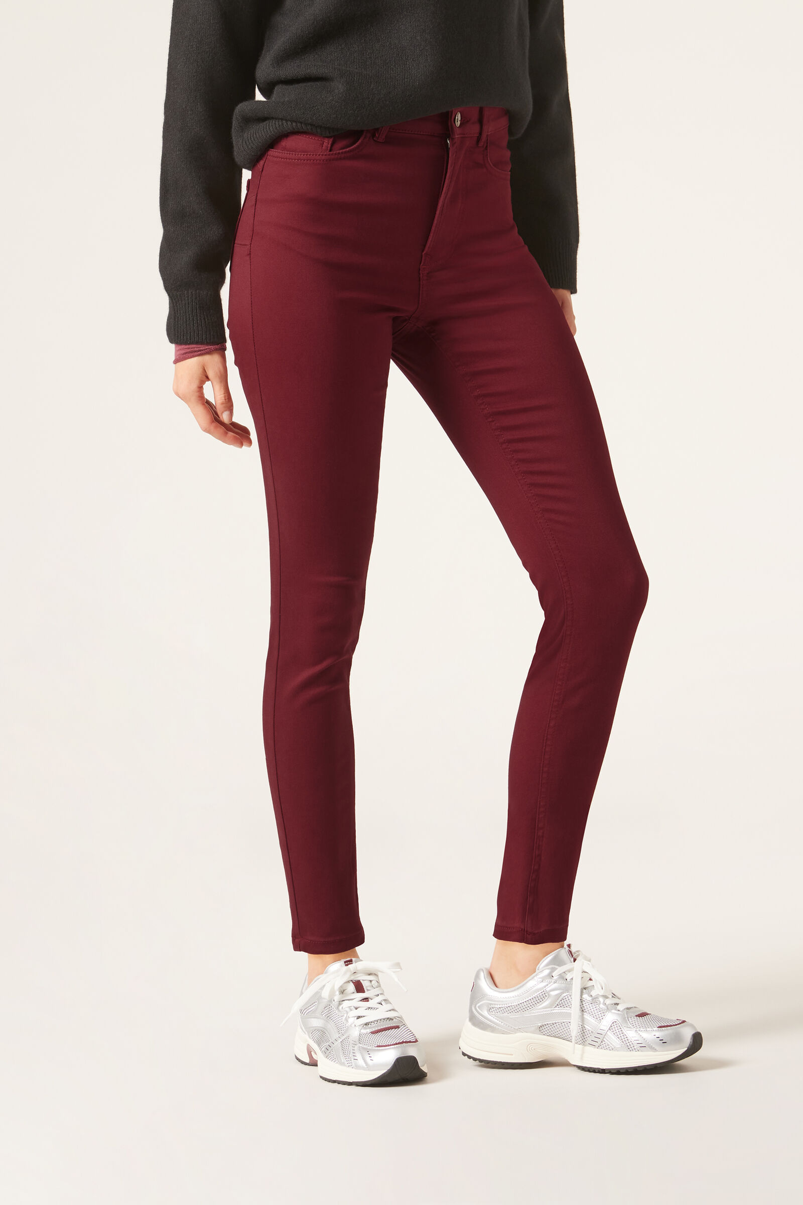 calça jeans push-up skinny soft touch - vermelho