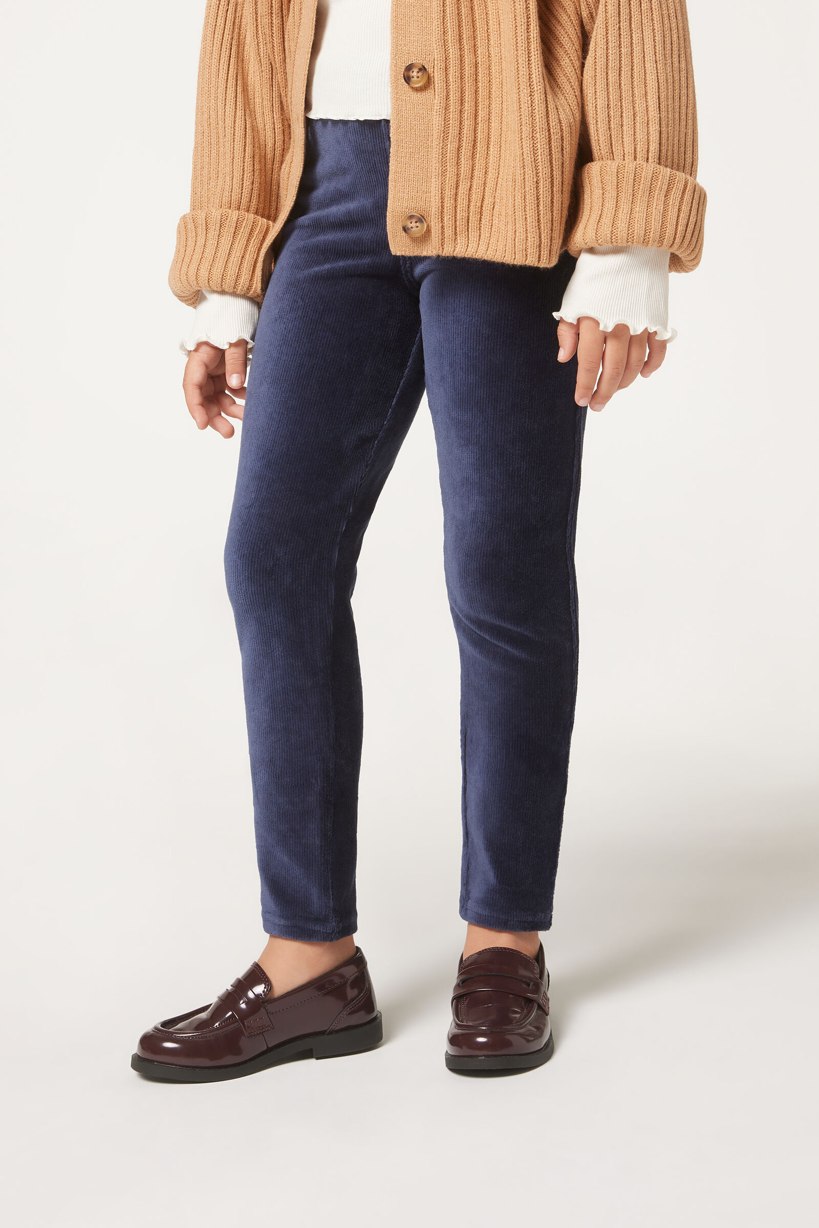 calça em veludo infantil - azul