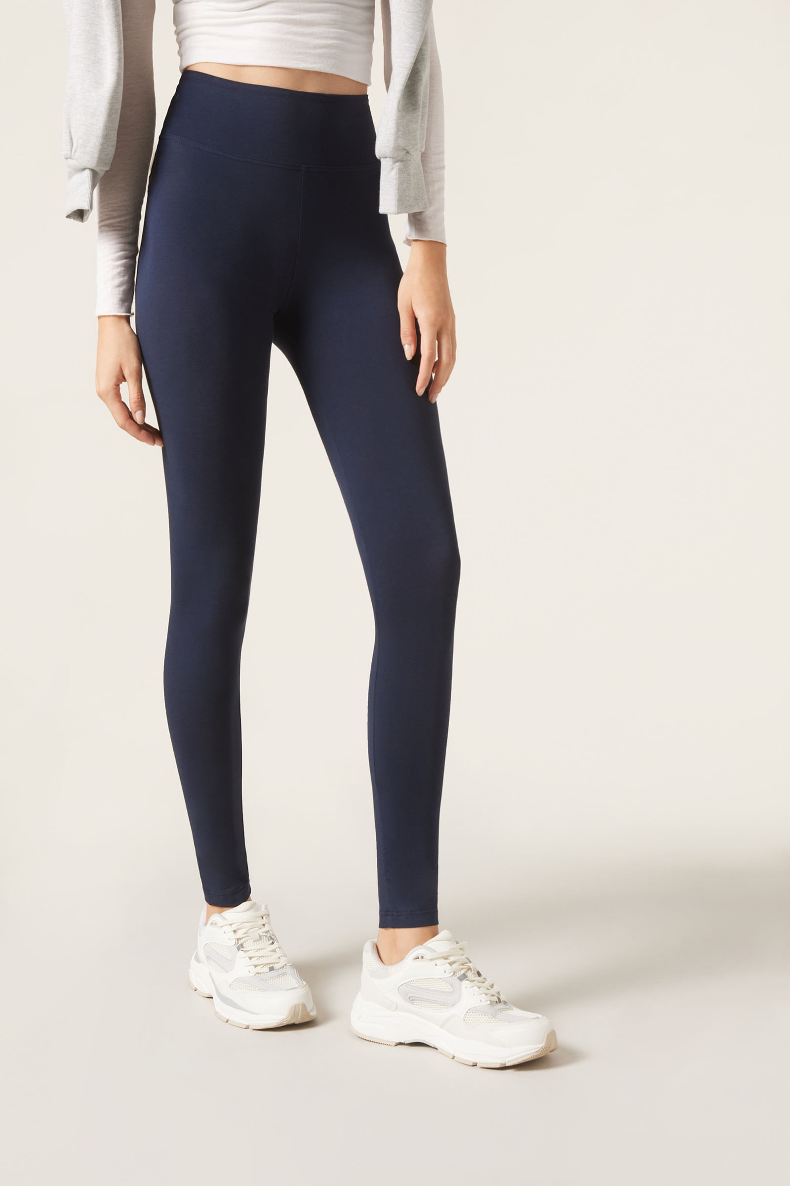 legging em algodão supima - azul