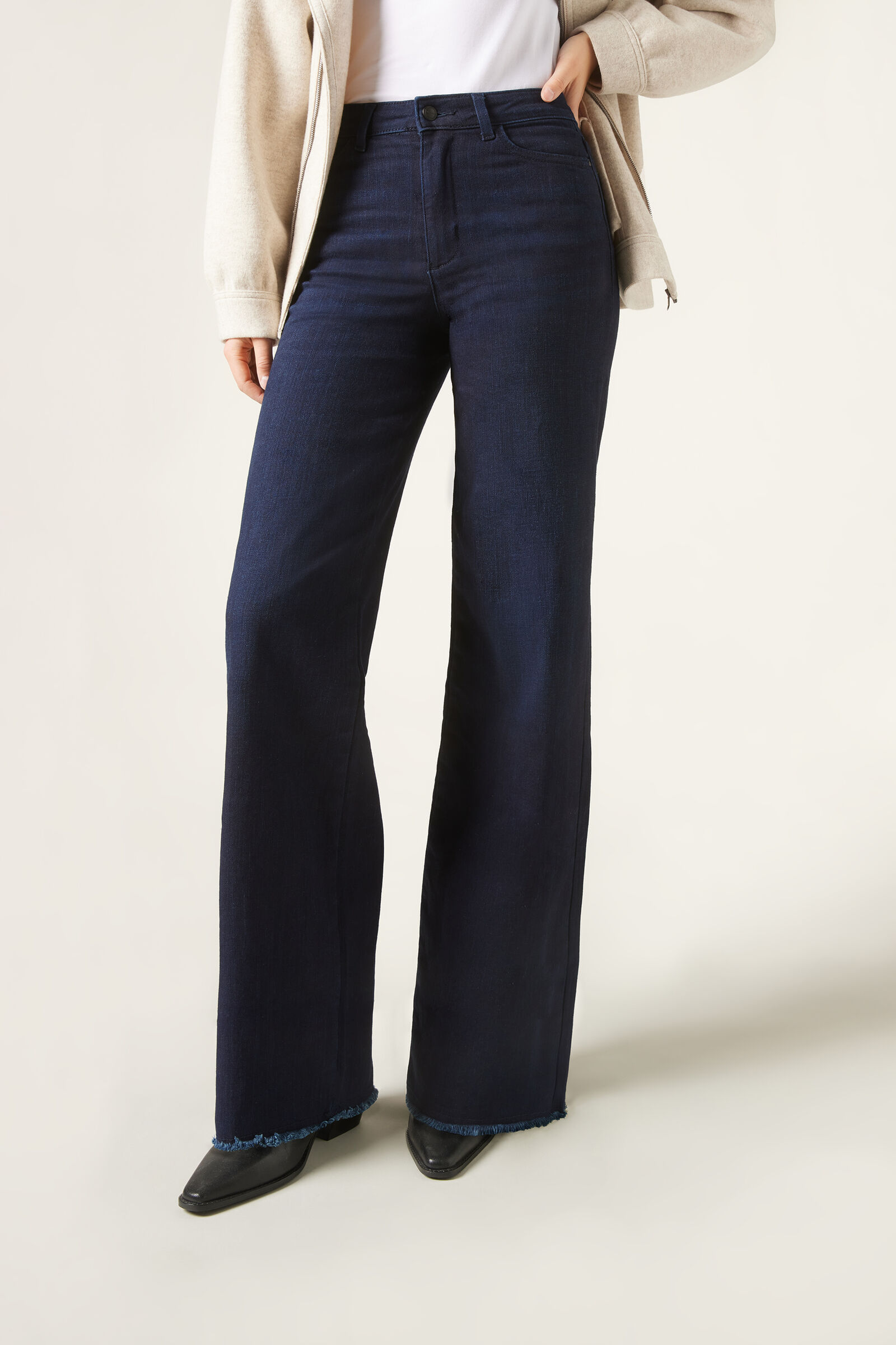 calça jeans térmica com lã - azul