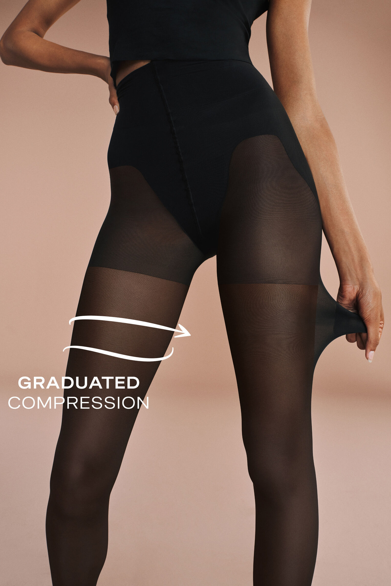 meia-calça transparente mid sculpt fio 30 - preto