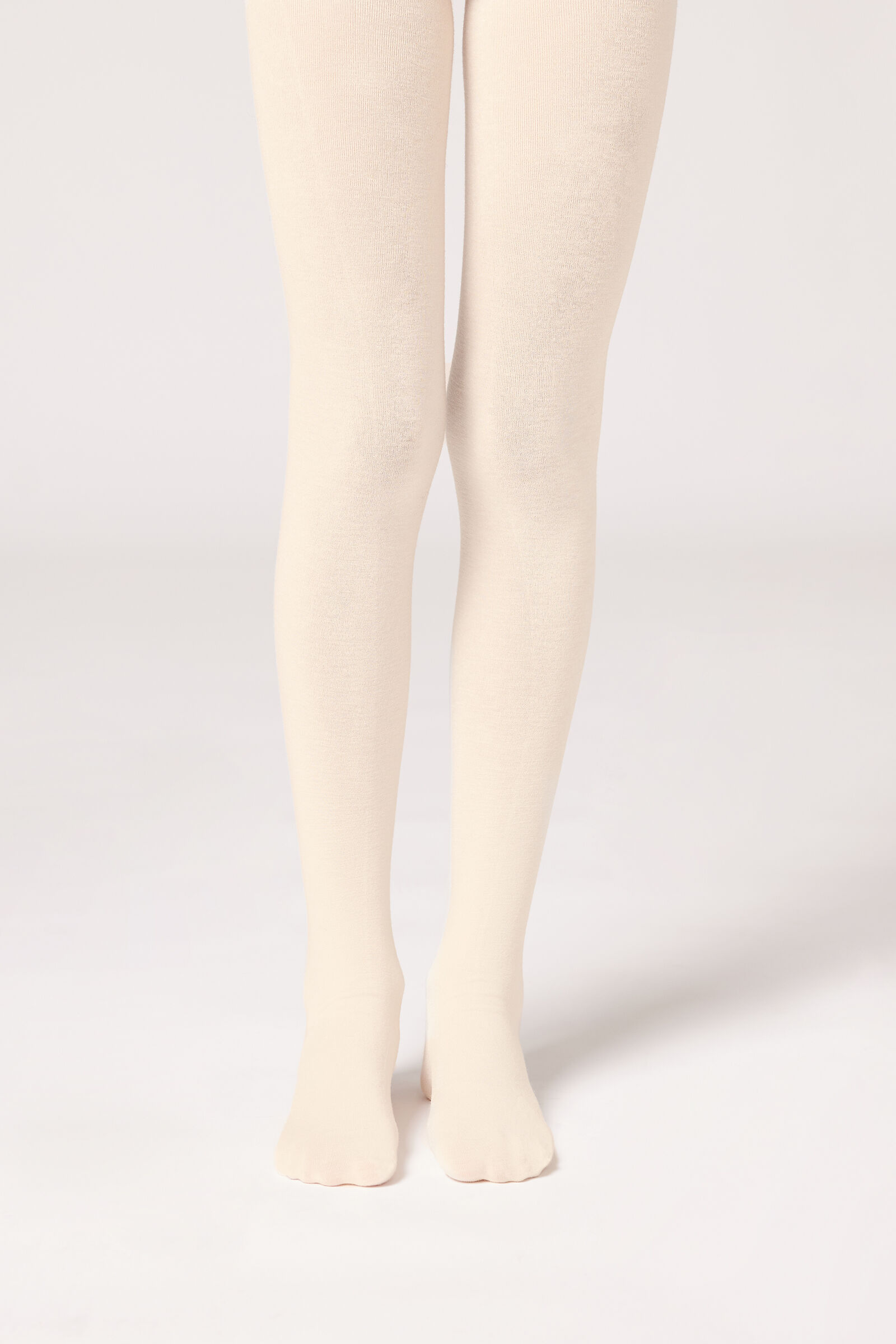 meia-calça ultra opaca com cashmere infantil - branco