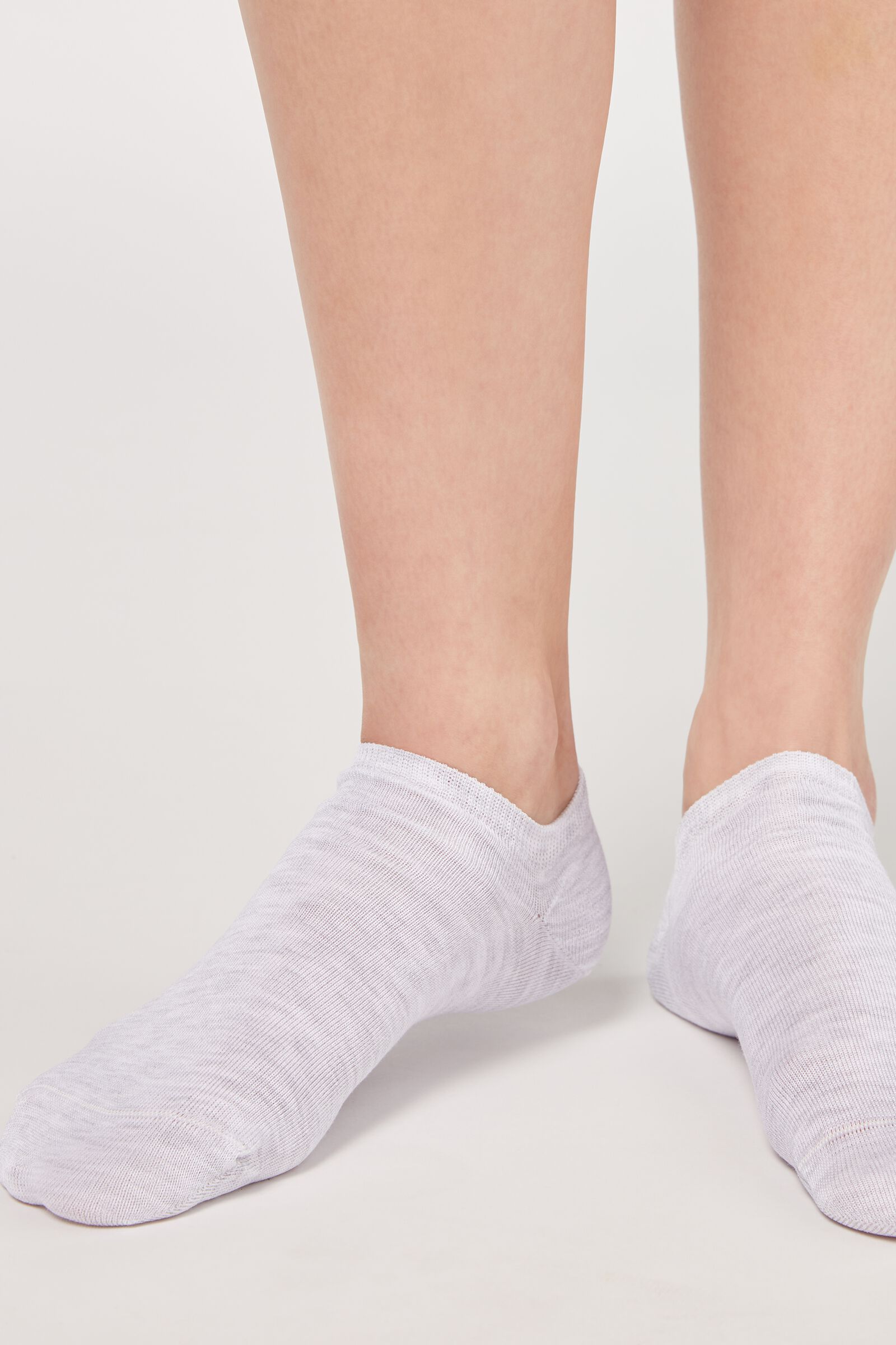 meia invisível em algodão - cinza
