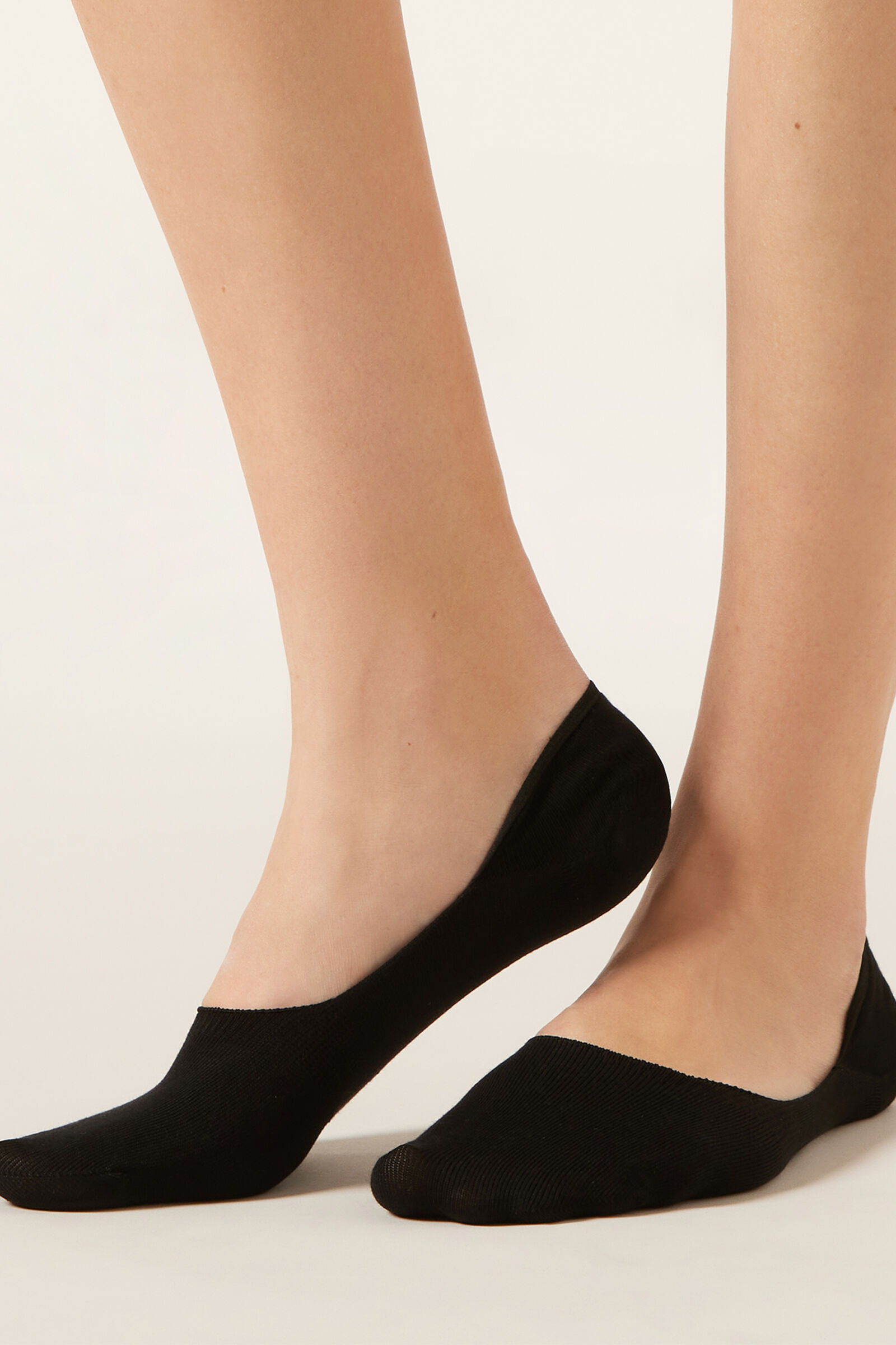 meia invisível em algodão - preto