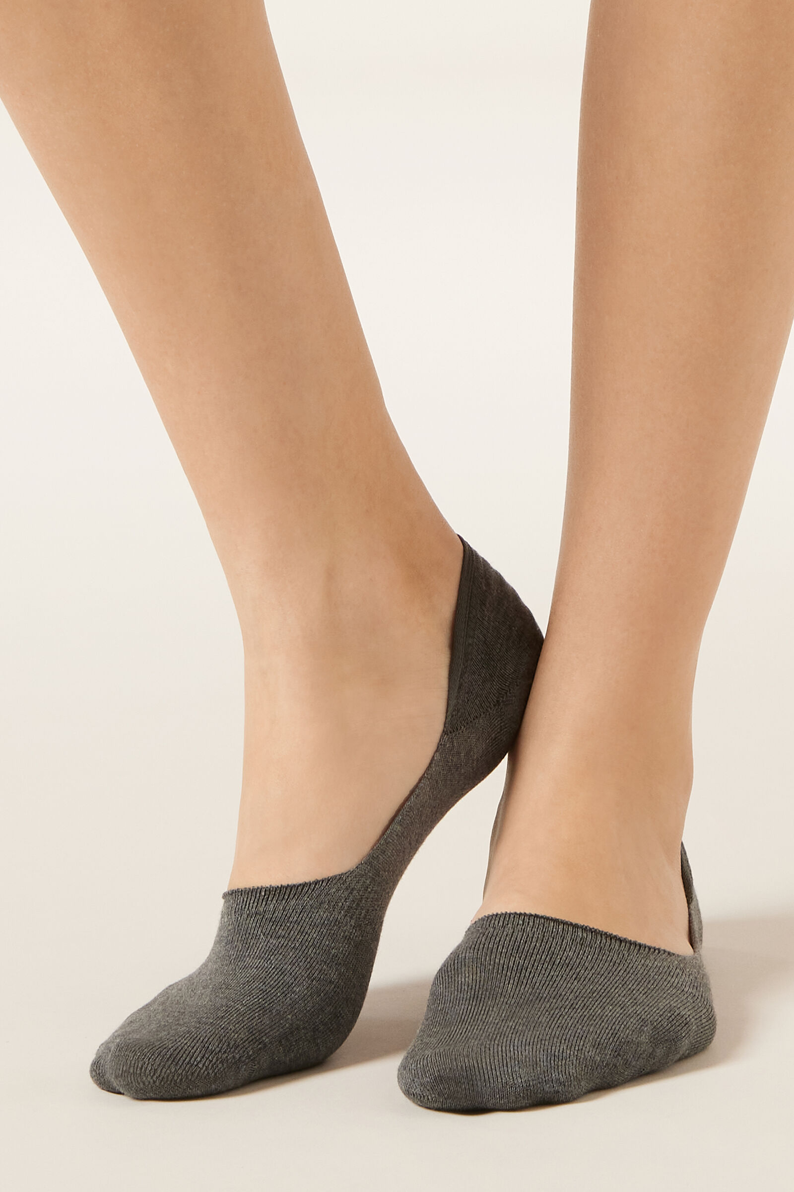 meia invisível em algodão - cinza