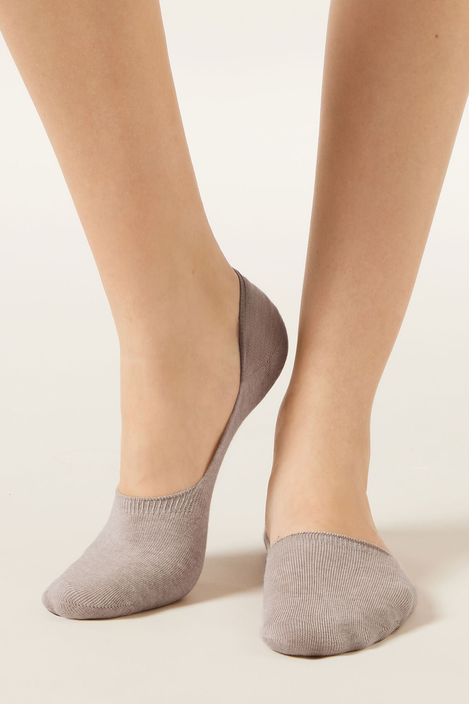 meia invisível em algodão - bege