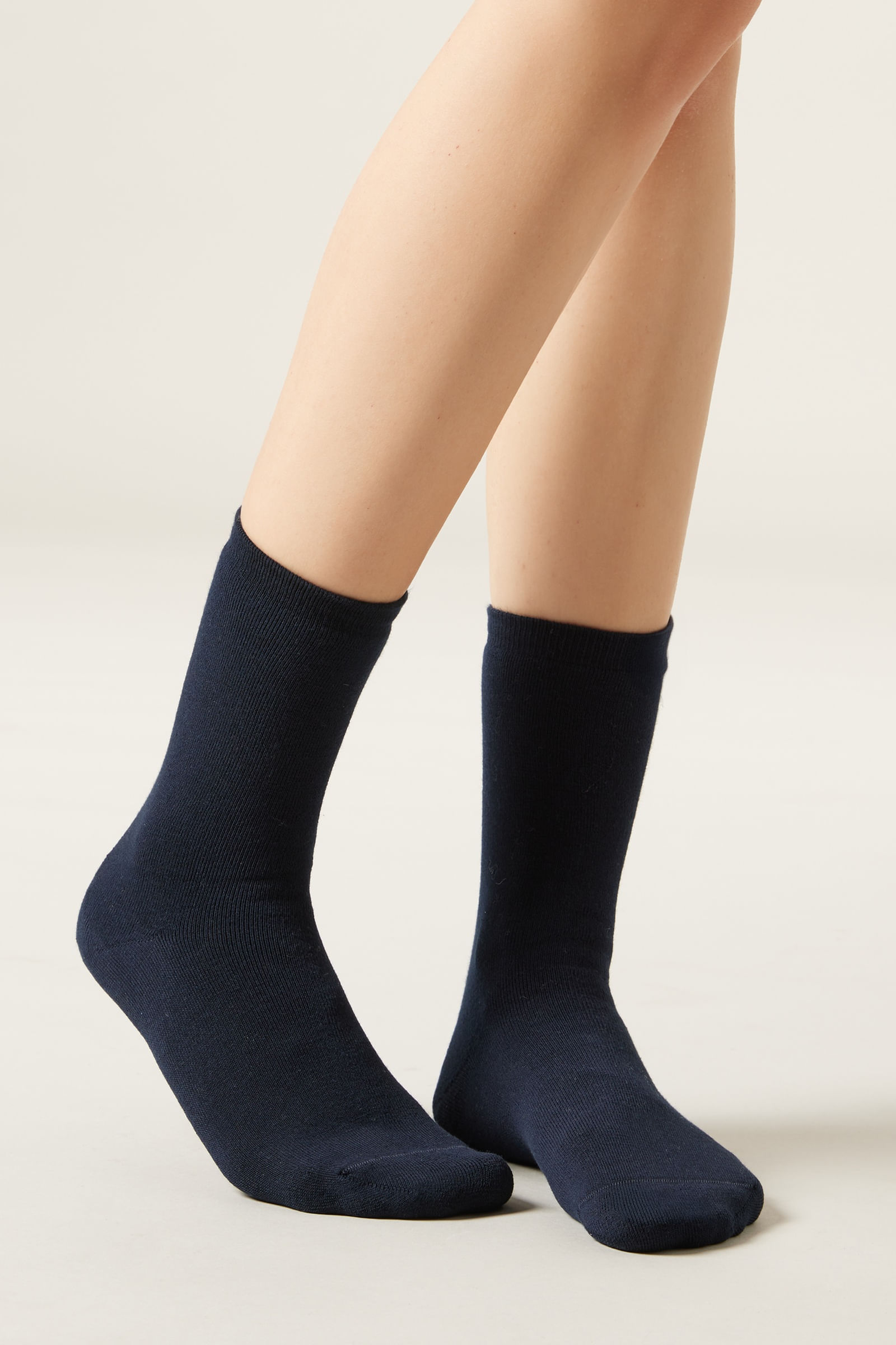 meia curta em algodão térmico - azul