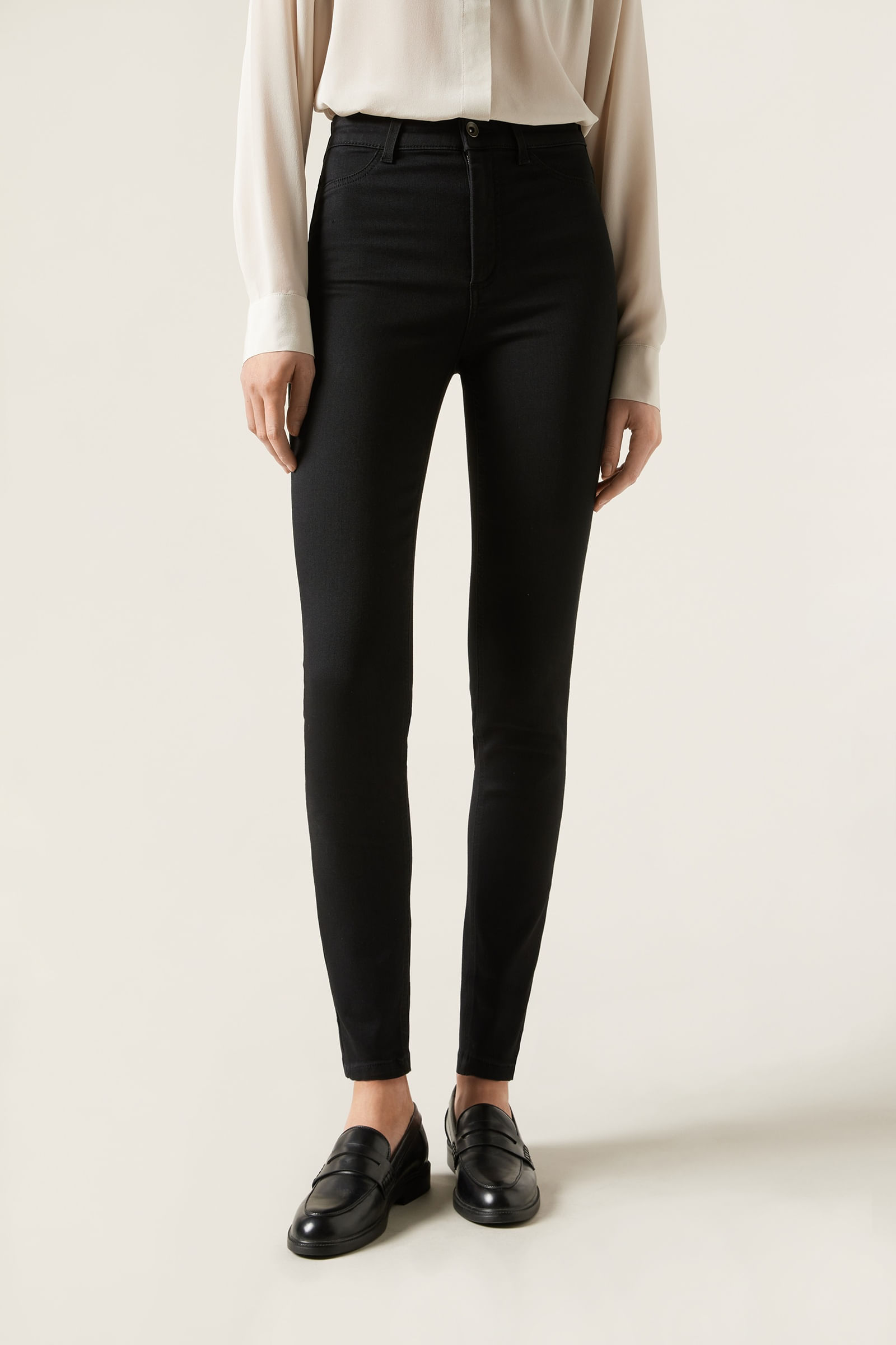 jeans skinny térmica soft touch - preto