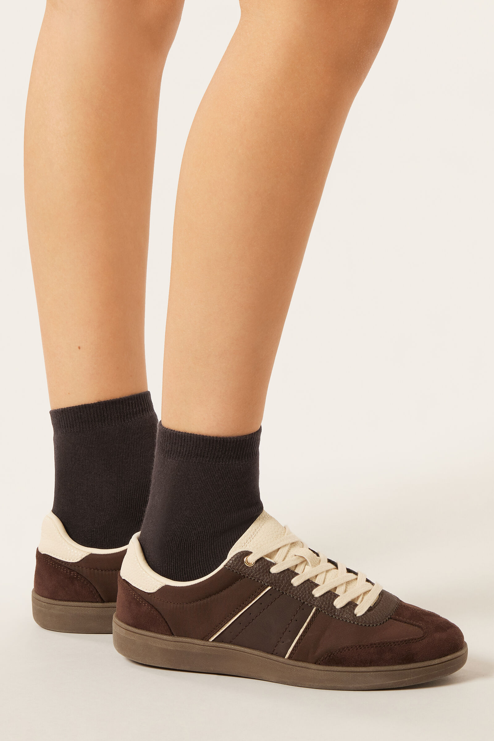 meia curta em algodão térmico - marrom