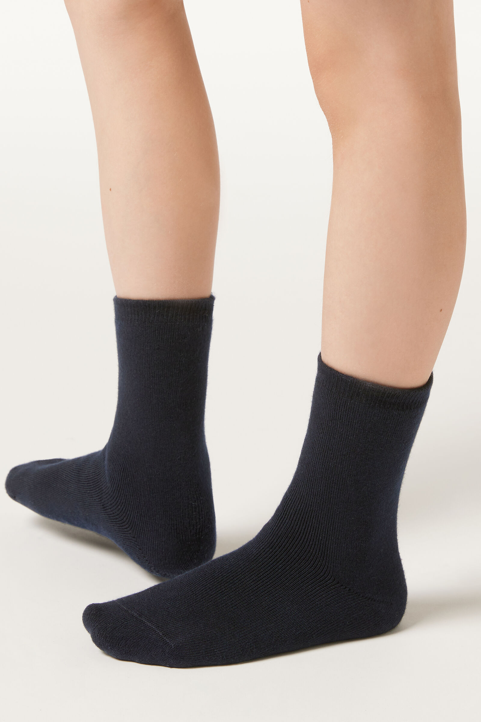 meia curta térmica infantil em algodão - azul